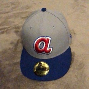 Blue/grey/red Atlanta braves new era fitted hat